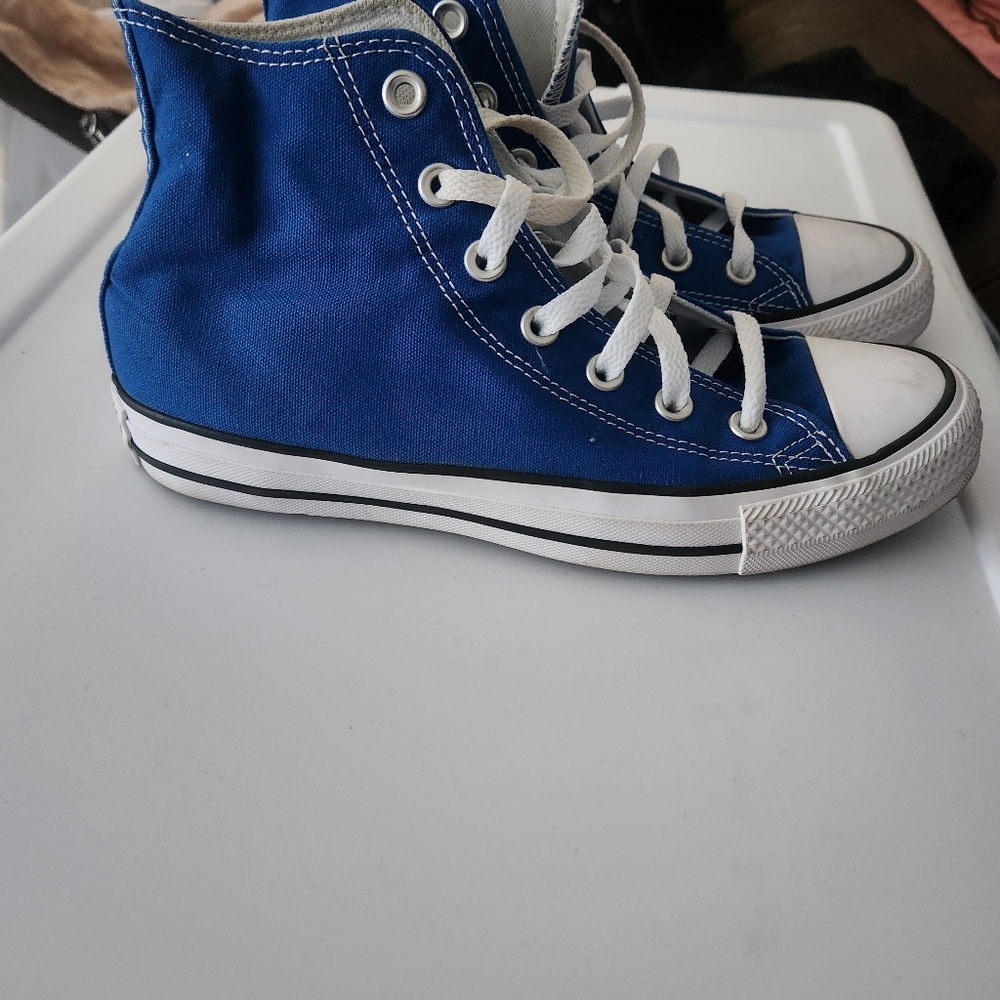 Converse Blue High-Top Athletic Shoes with White Accents